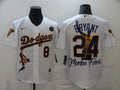 Men's Los Angeles Dodgers Kobe Bryant #8-24 White Replica Game Jersey1