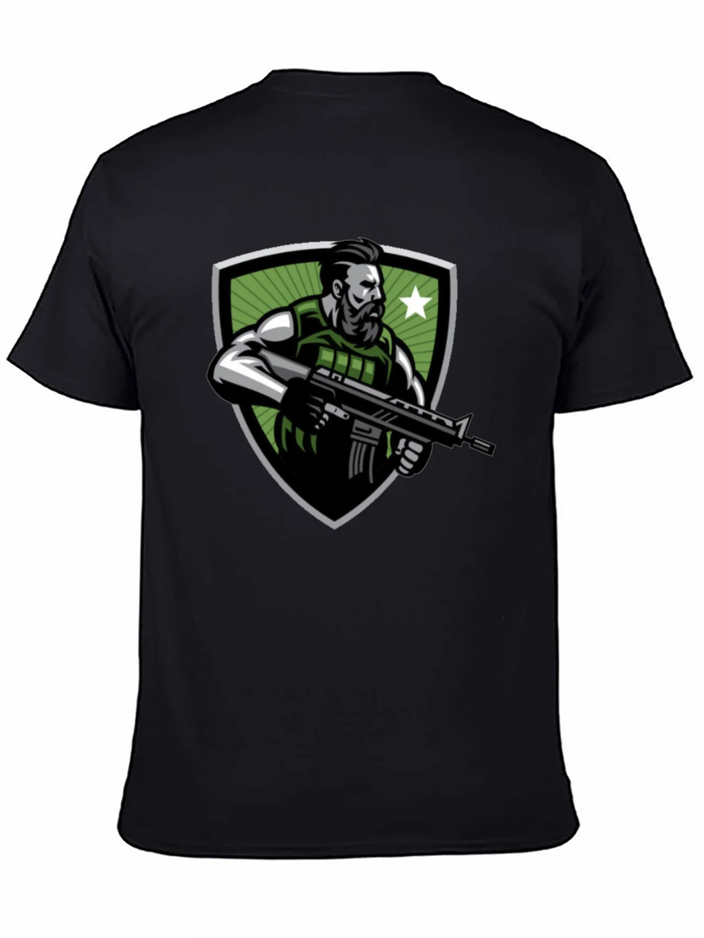 Tactical Soldier Graphic Tee - Black