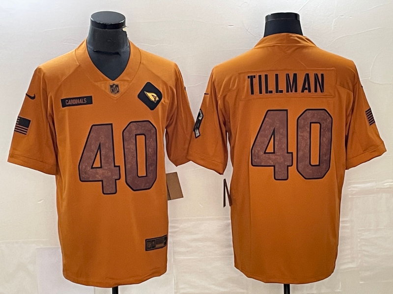 Men's Arizona Cardinals Pat Tillman #44.8 Brown 2023 Salute To Service Retired Player Limited Jersey1