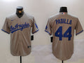Men's Los Angeles Dodgers Vicente Padilla #44 Gray Game Jersey