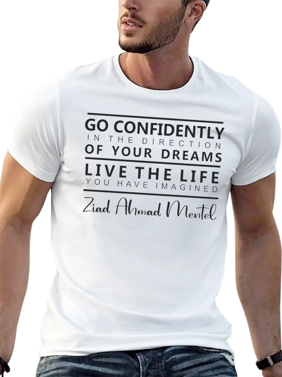 Motivational Black T-Shirt: Dream Big Live Life
