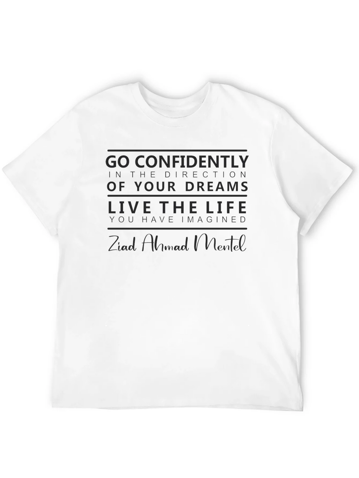 Motivational Black T-Shirt: Dream Big Live Life