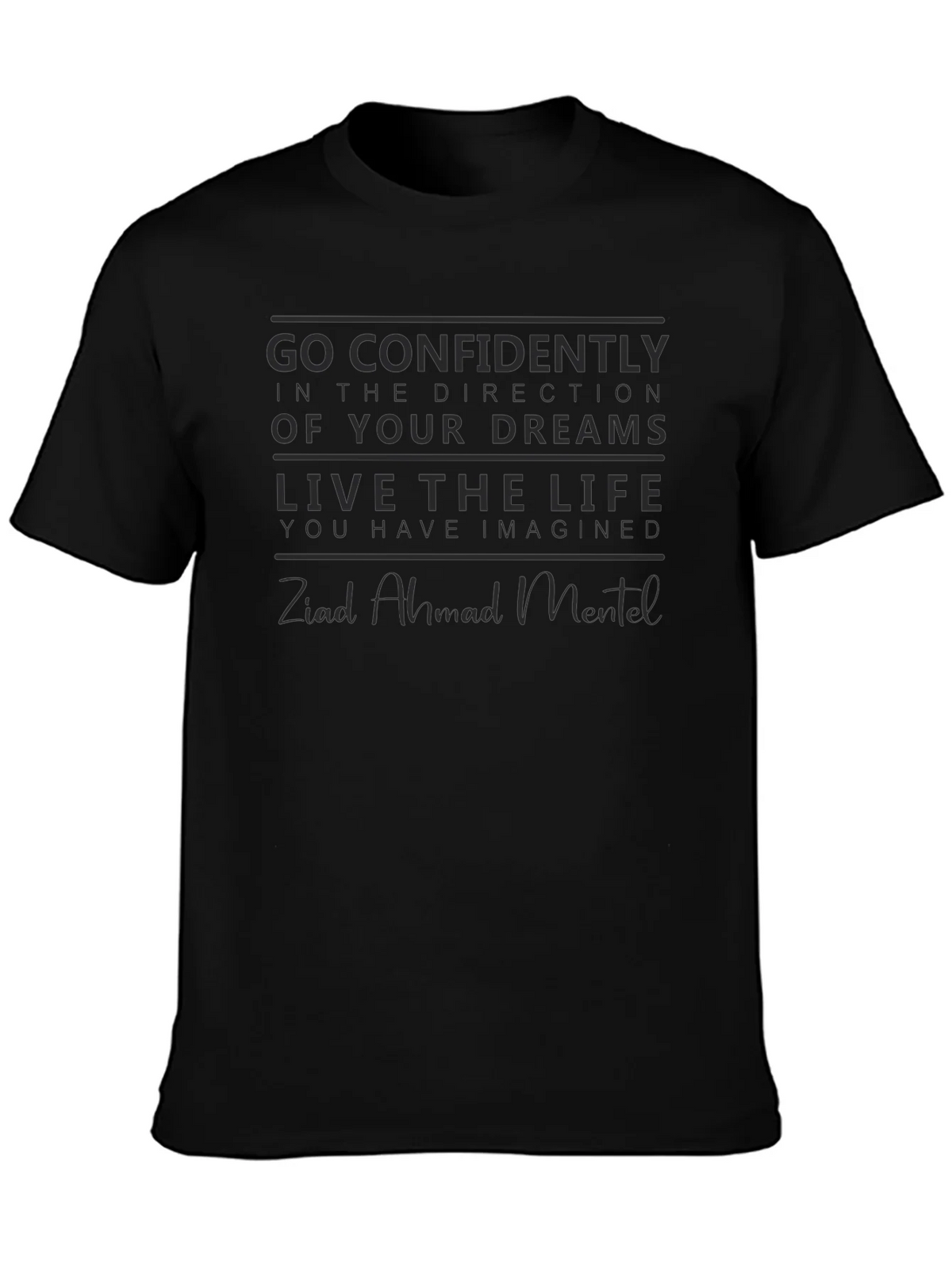 Motivational Black T-Shirt: Dream Big Live Life