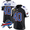 Men's Buffalo Bills #44.8 Von Miller Black/White 2023 F.U.S.E. New York Patch and 4-Star C Patch Vapor Untouchable Limited Stitched Football Jersey