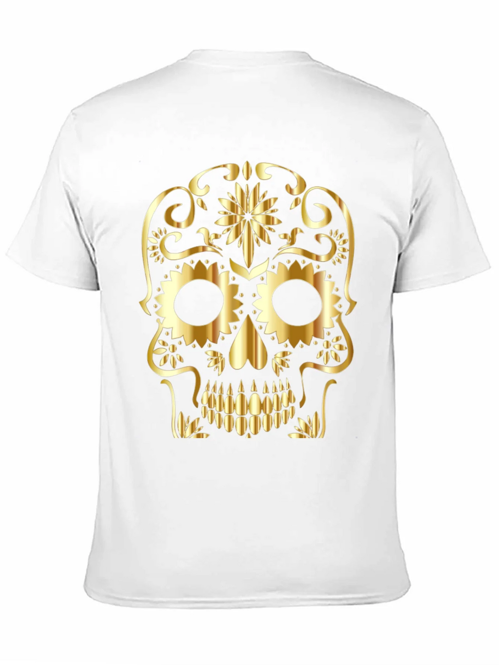 Golden Sugar Skull Graphic Tee