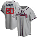 A.Braves #20 Marcell Ozuna Player Gray Game Baseball Jerseys