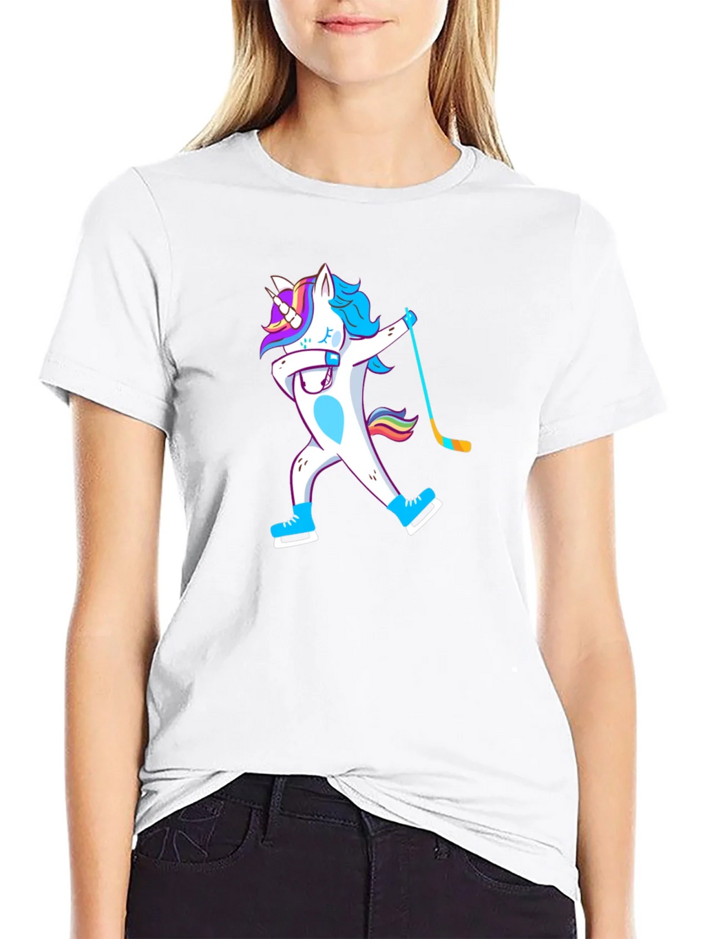 Unicorn Dabbing Hockey Player T-Shirt