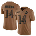 B.Ravens #14 Kyle Hamilton Player Brown Salute To Service Limited Football Jerseys