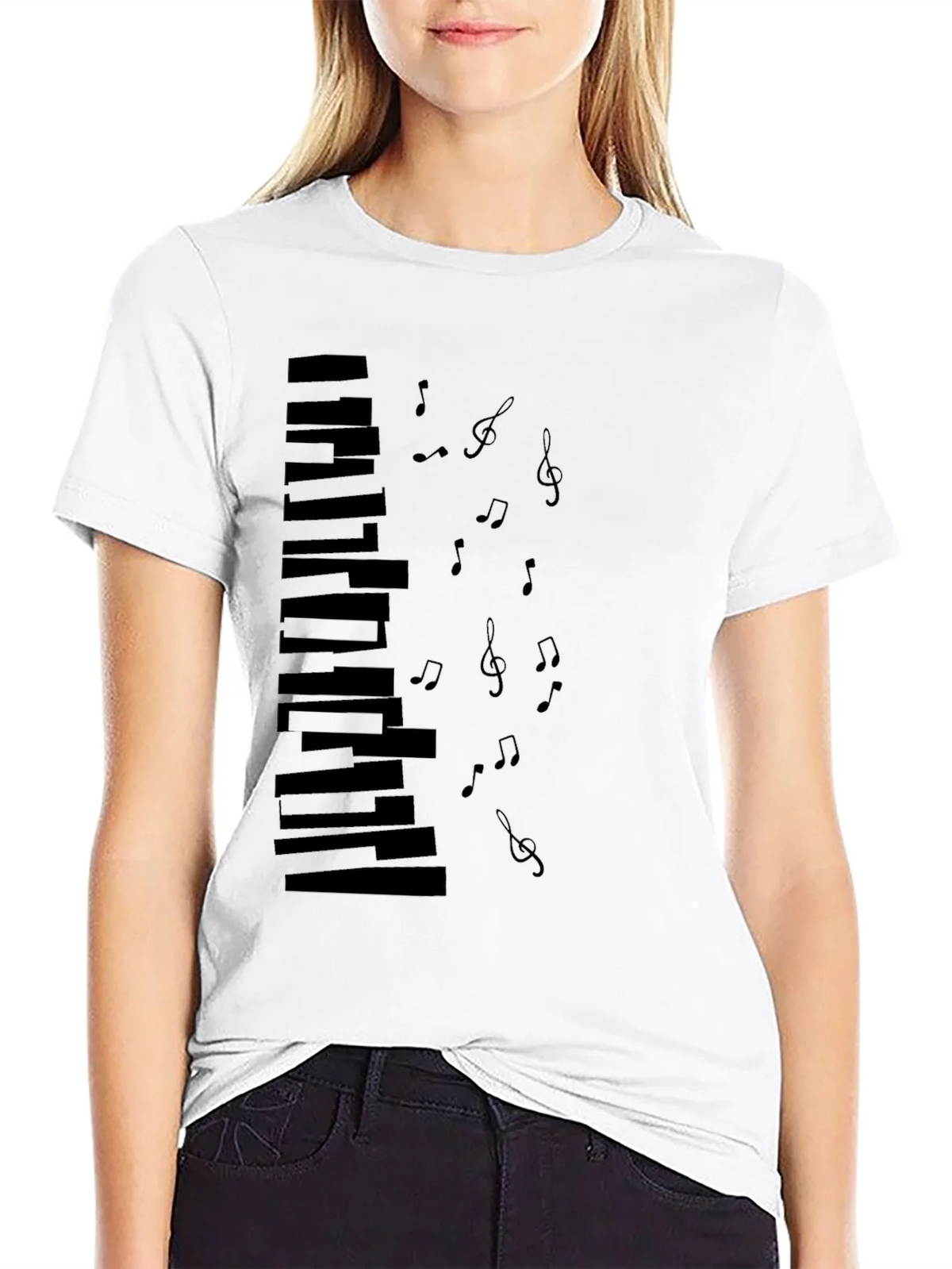 Musical Keys Graphic Black T-Shirt
