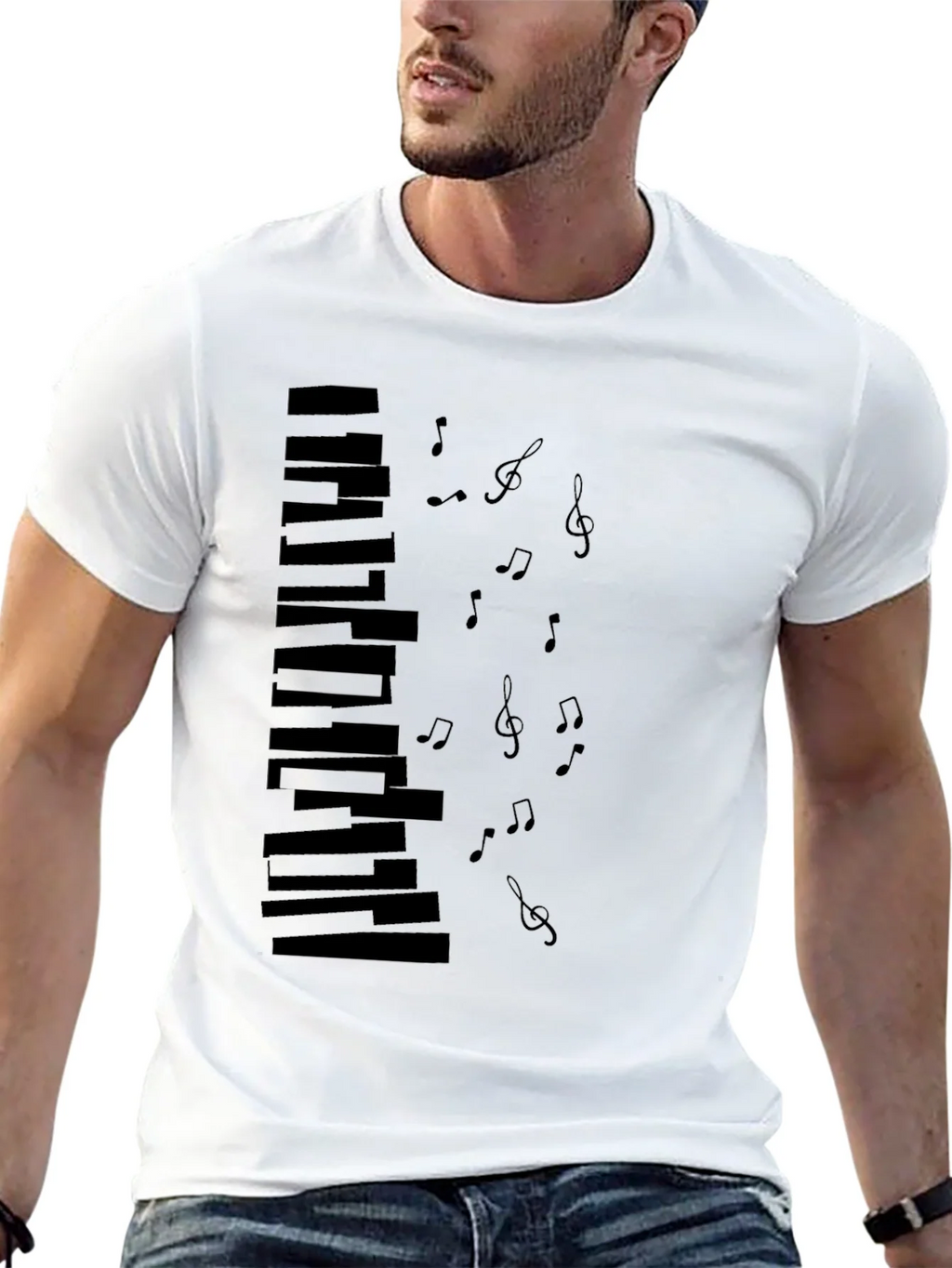 Musical Keys Graphic Black T-Shirt