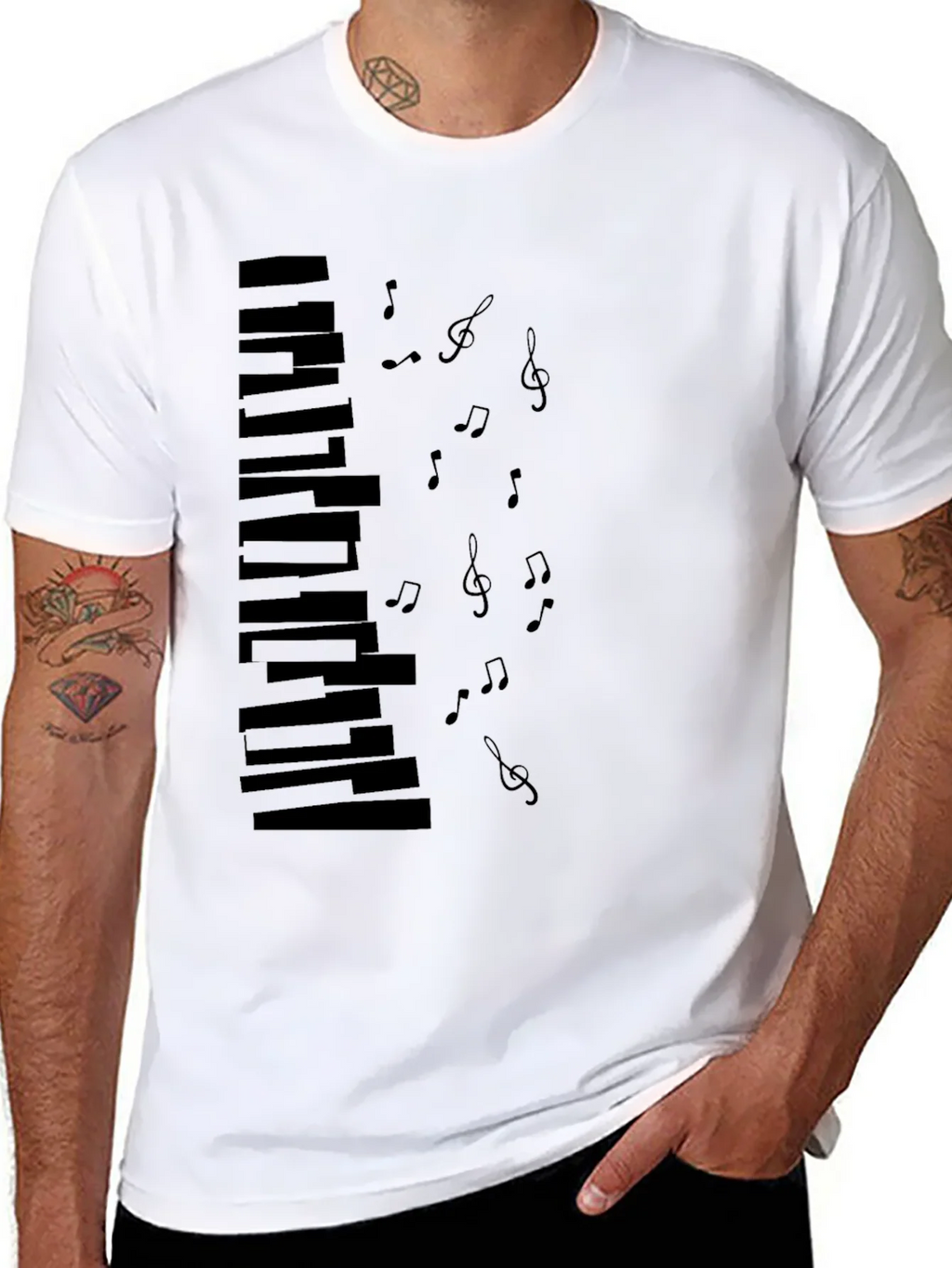 Musical Keys Graphic Black T-Shirt