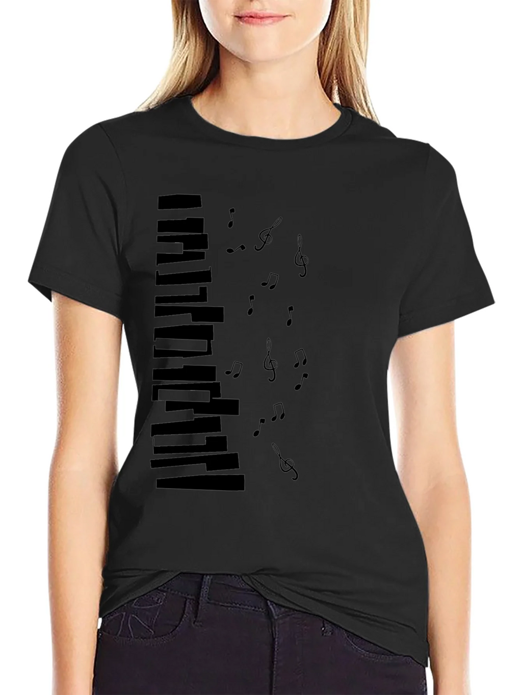 Musical Keys Graphic Black T-Shirt