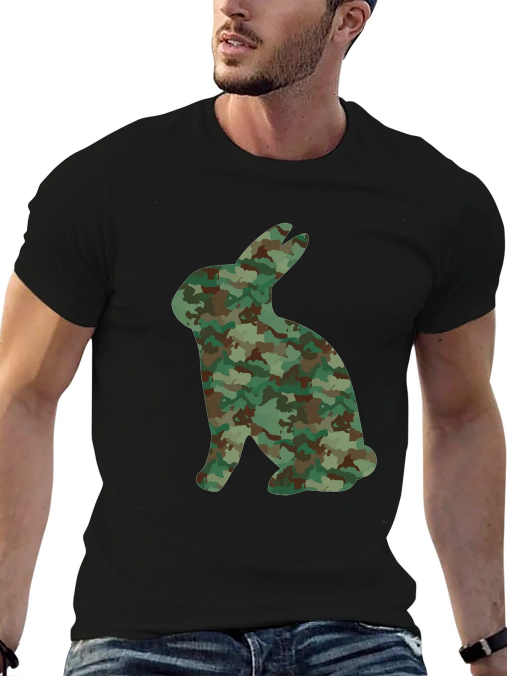 Camo Bunny T-Shirt - Unique Graphic Tee