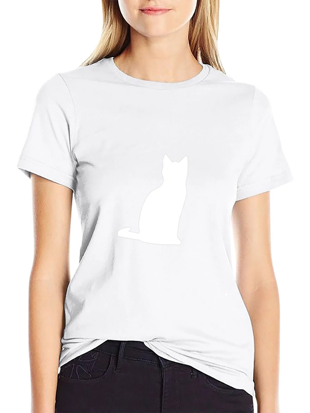 Cat Silhouette T-Shirt - Classic Black Tee