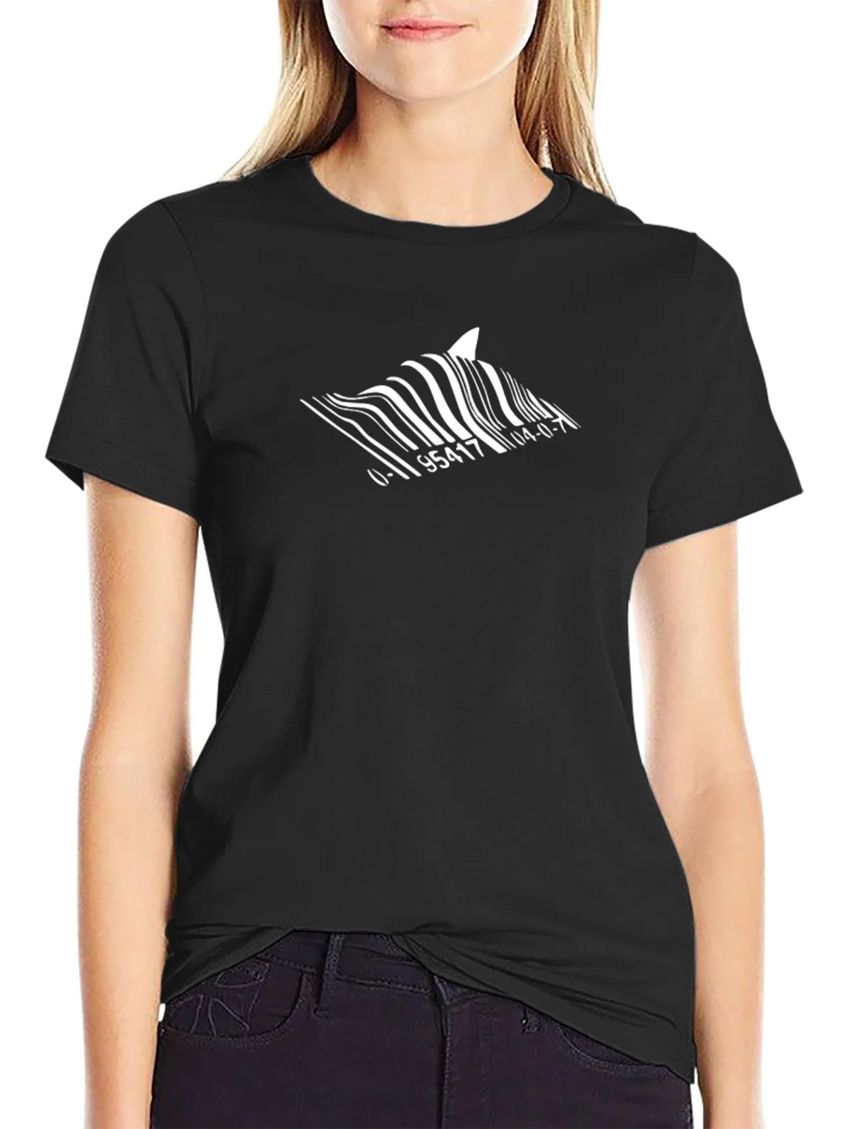 Shark Barcode T-Shirt - Unique Graphic Tee