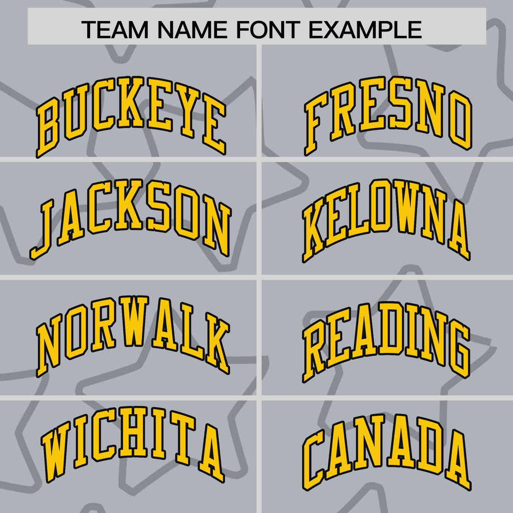 Custom Gray Black Varsity Full-Snap Star Pattern Letterman Baseball Jacket