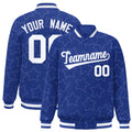 Custom Royal White Varsity Full-Snap Star Pattern Letterman Baseball Jacket