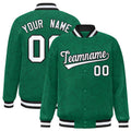 Custom Kelly Green Black Varsity Full-Snap Star Pattern Letterman Baseball Jacket