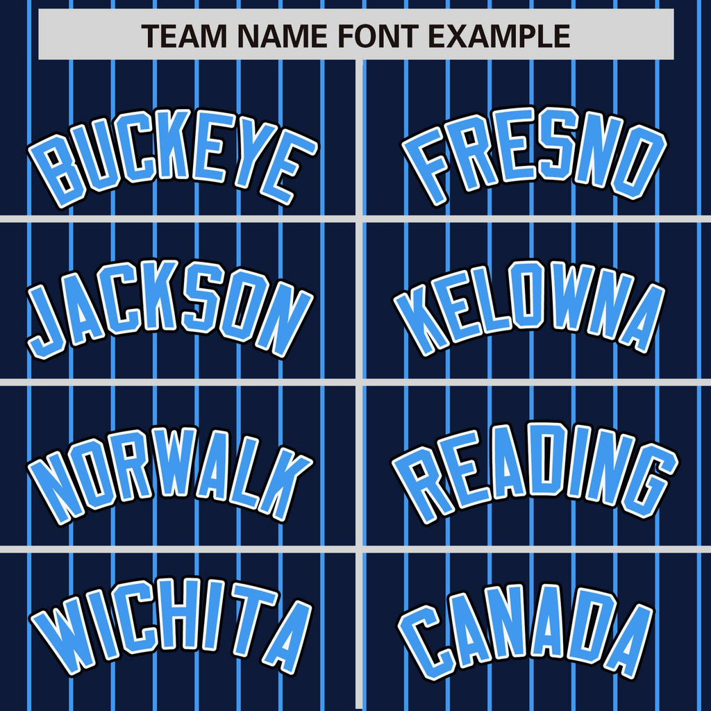 Custom Navy Powder Blue Raglan Sleeves Varsity Full-Snap Pinstripe Letterman Baseball Jacket