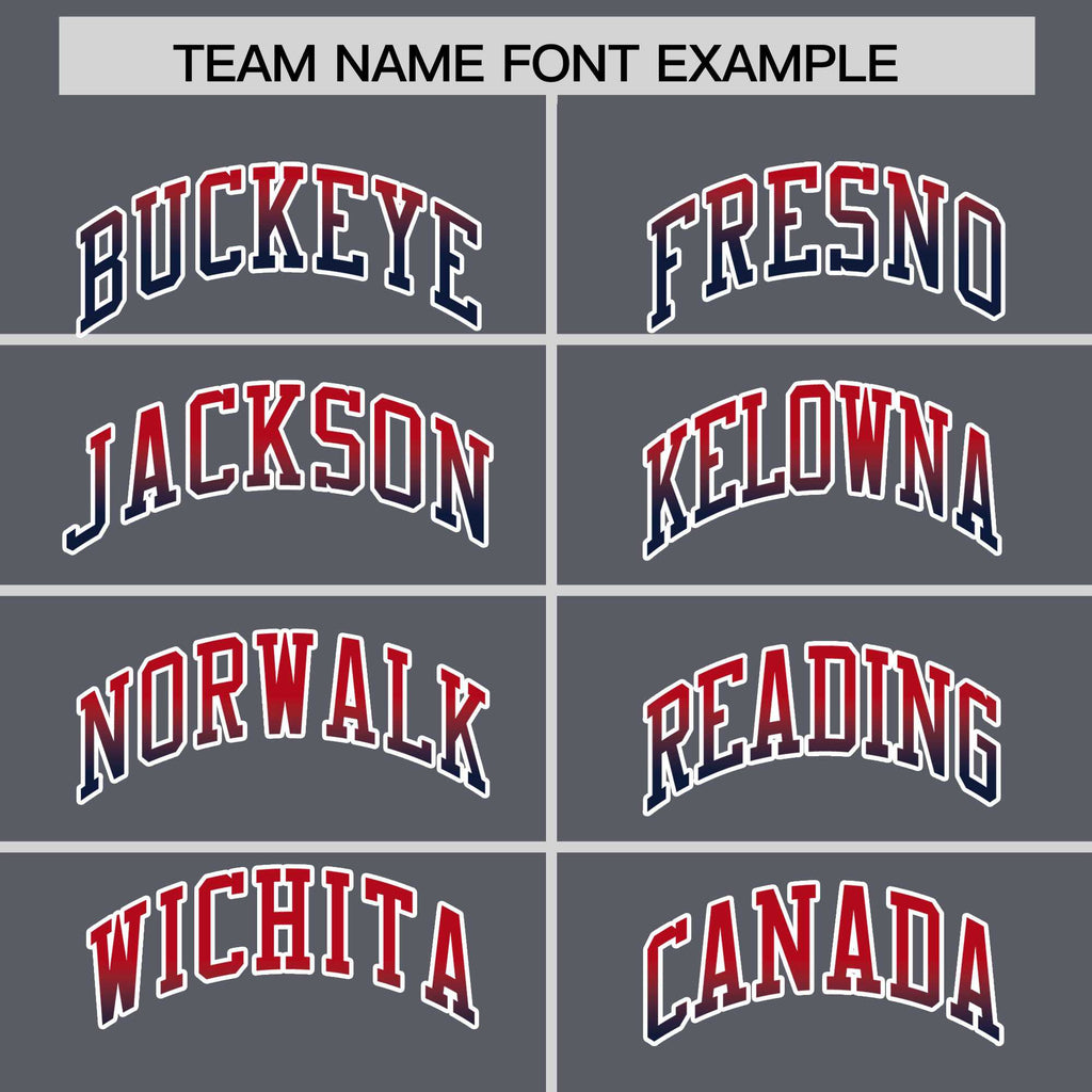 Custom Dark Gray Red-Navy Gradient Varsity Full-Snap Raglan Sleeves Baseball Jacket
