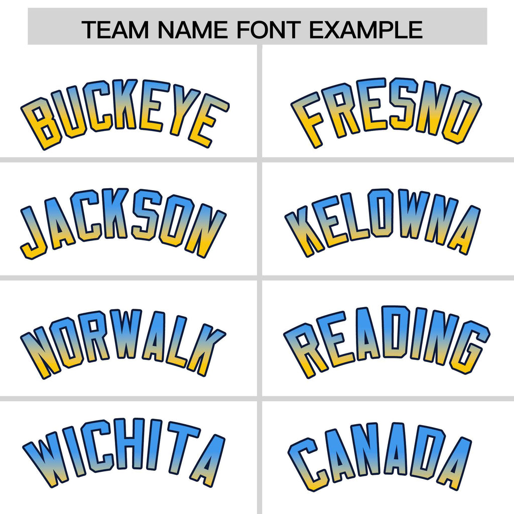 Custom White Powder Blue-Gold Gradient Varsity Full-Snap Raglan Sleeves Baseball Jacket