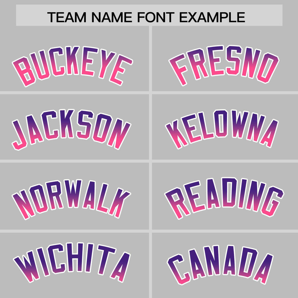 Custom Gray Purple-Pink Gradient Varsity Full-Snap Raglan Sleeves Baseball Jacket