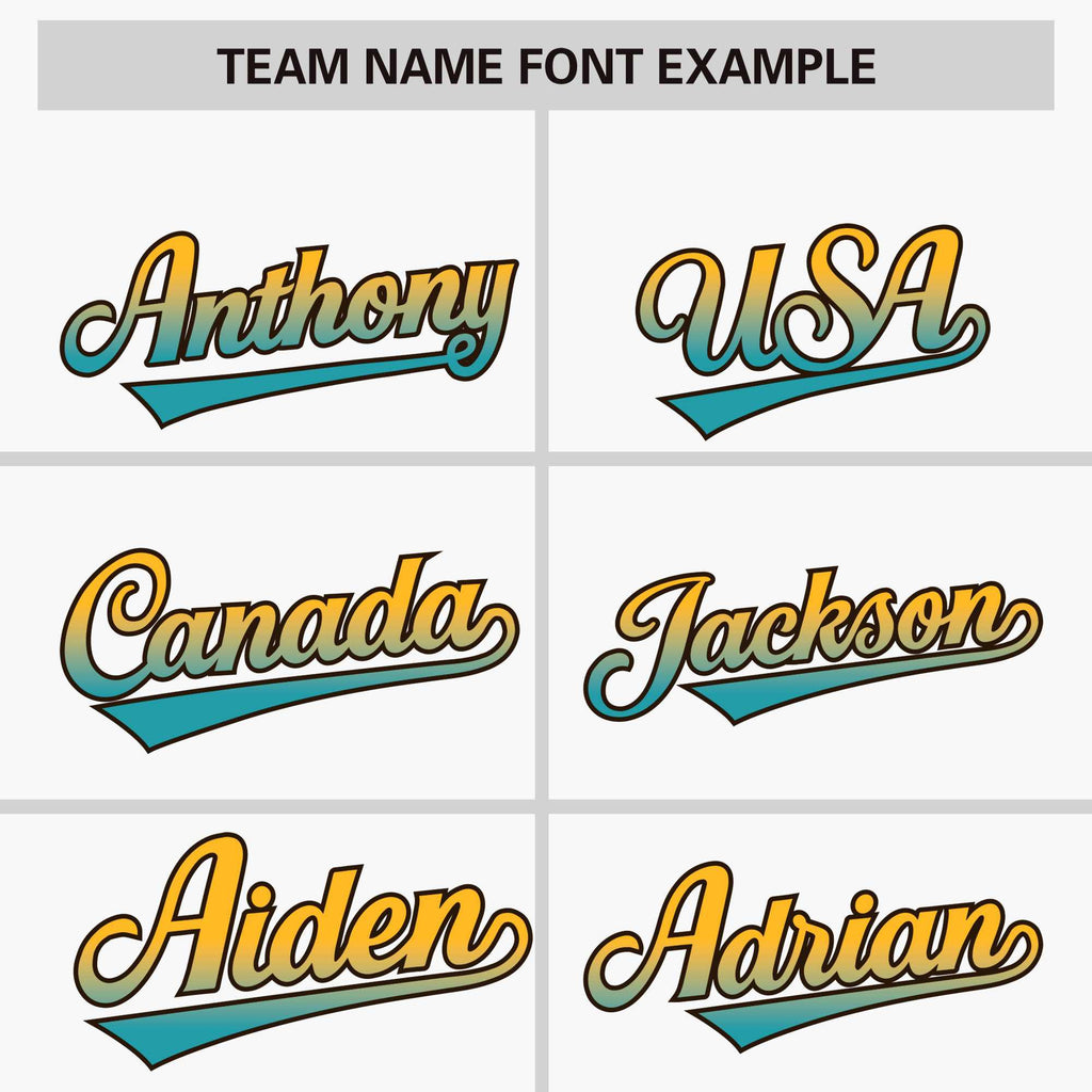 Custom White Yellow-Aqua Gradient Varsity Full-Snap Raglan Sleeves Baseball Jacket