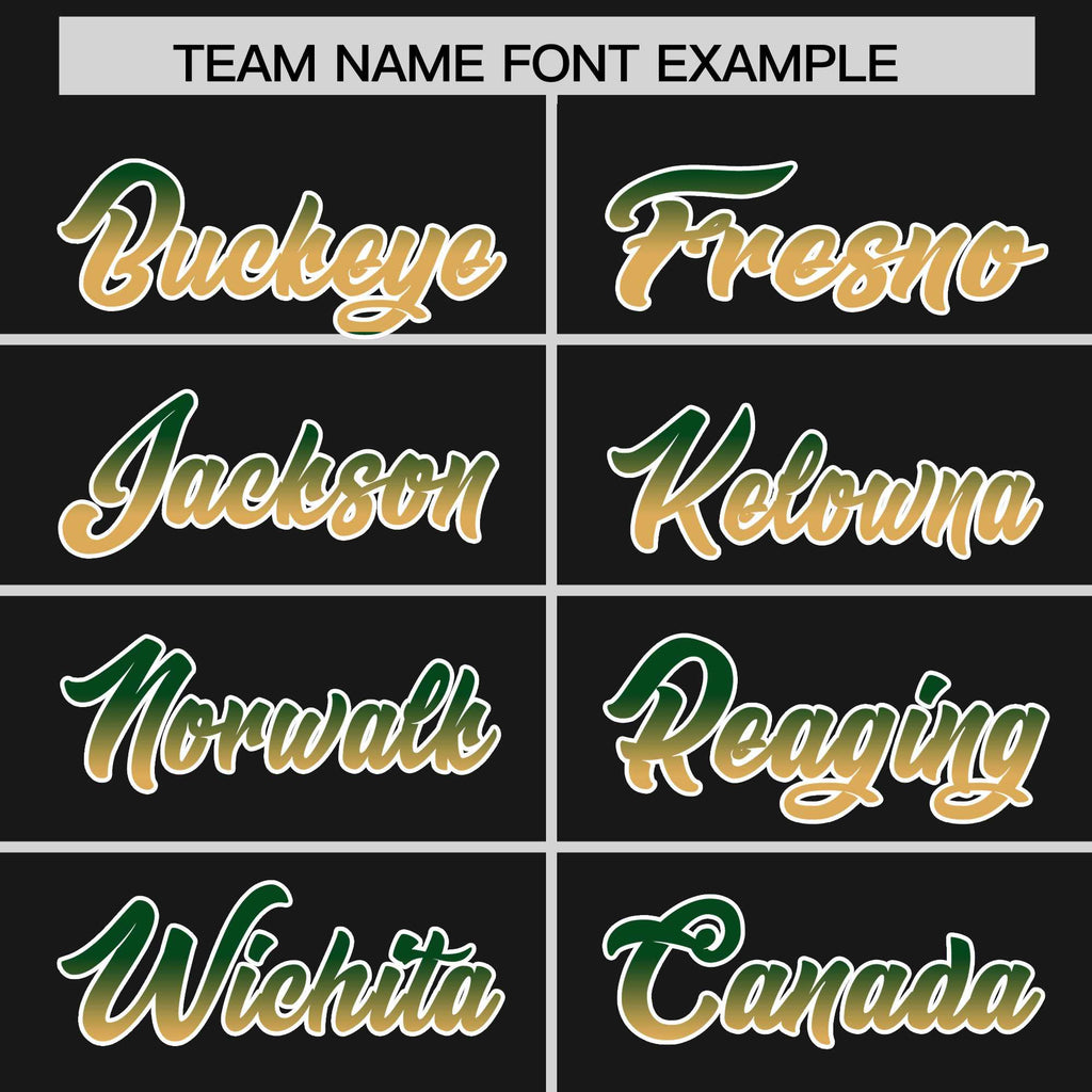 Custom Black Kelly Green-Khaki Gradient Varsity Full-Snap Raglan Sleeves Baseball Jacket