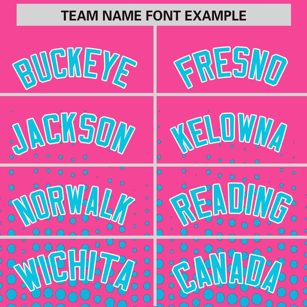 Custom Pink Sky Blue Gradient Varsity Full-Snap Polka Dot Pattern Letterman Baseball Jacket