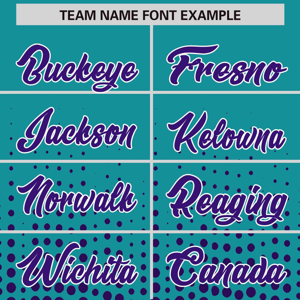 Custom Aqua Purple Gradient Varsity Full-Snap Polka Dot Pattern Letterman Baseball Jacket