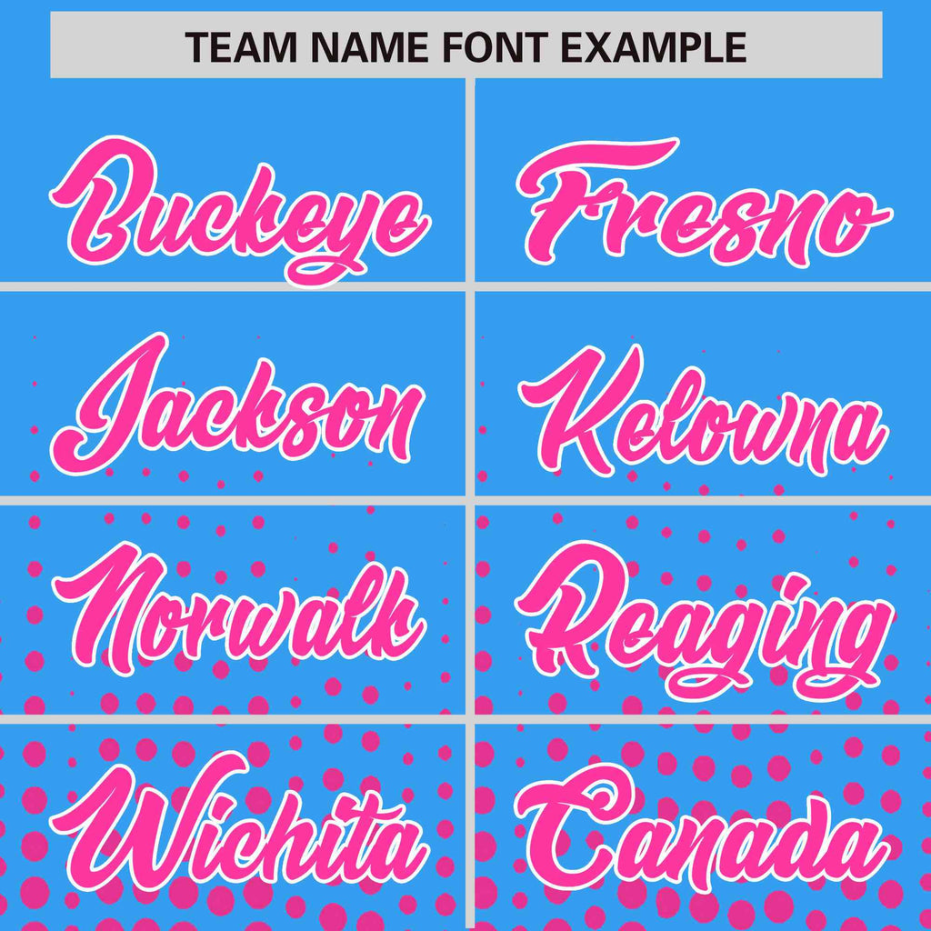 Custom Powder Blue Pink Gradient Varsity Full-Snap Polka Dot Pattern Letterman Baseball Jacket