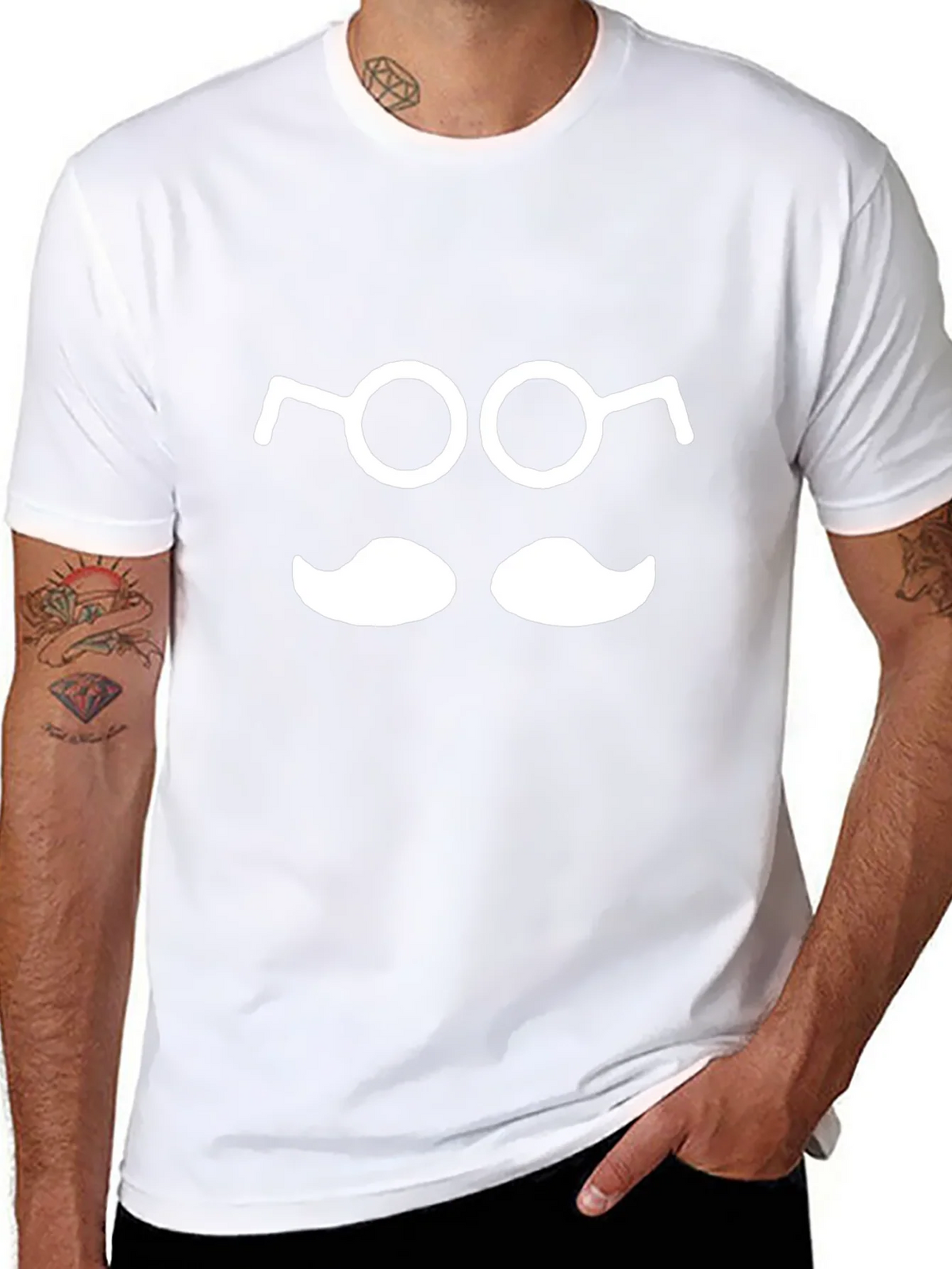 Funny Geek T-Shirt: Glasses and Mustache Tee