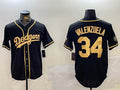 LA.Dodgers #34 Fernando Valenzuela Player Black Authentic Collection Stitched Baseball Jerseys