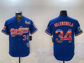 LA.Dodgers #34 Fernando Valenzuela Player Royal Cool Base Stitched Baseball Jerseys