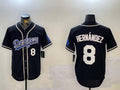 LA.Dodgers #8 Enrique Hern��������ndez Black Cool Base Stitched Baseball Jerseys Player Game Jersey