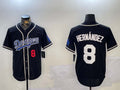LA.Dodgers #8 Enrique Hern��������ndez Black Player Game Stitched Baseball Jerseys