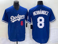 LA.Dodgers #8 Enrique Hern��������ndez Player Game Jersey Blue Flex Base Stitched Baseball Jerseys