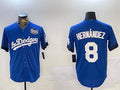 LA.Dodgers #8 Enrique Hern��������ndez Player Royal Cool Base Stitched Baseball Jerseys