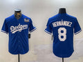 LA.Dodgers #8 Enrique Hern��������ndez Royal Cool Base Stitched Baseball Jerseys Player Jersey