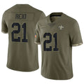 NO.Saints #21 Justin Reid Player Salute To Service Olive Football Jerseys