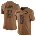 NO.Saints #8 Archie Manning Player Brown Salute To Service Limited Football Jerseys