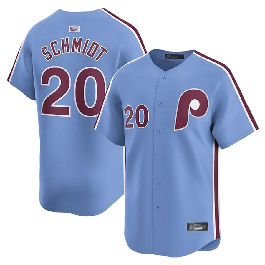 P.Phillies #20 Mike Schmidt Player Light Blue Home Limited Baseball Jerseys