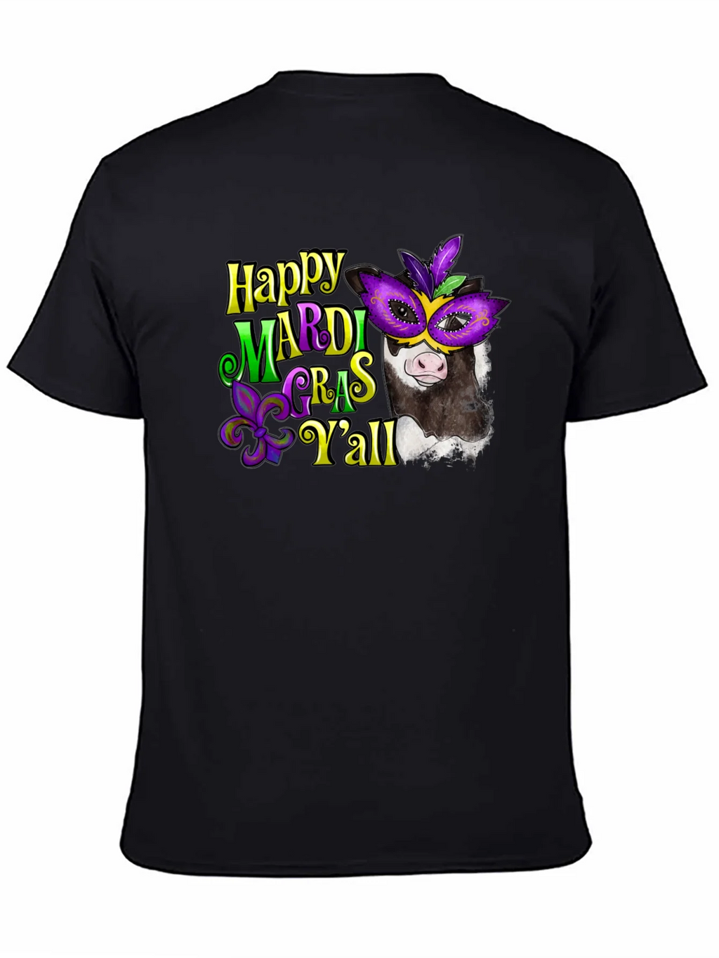 Happy Mardi Gras Yall Cow T-Shirt