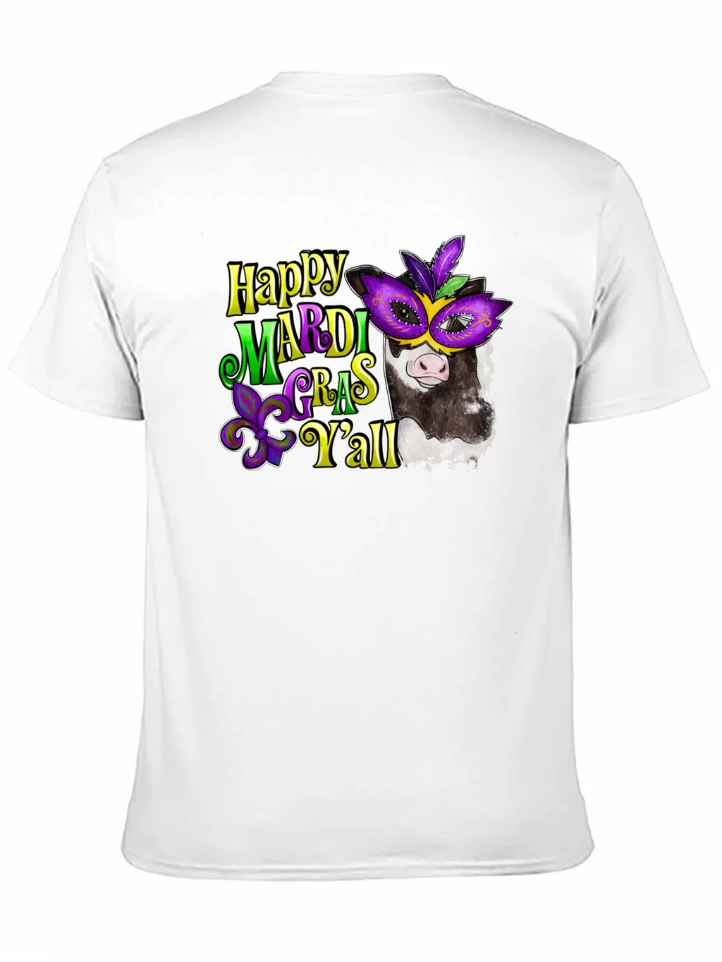 Happy Mardi Gras Yall Cow T-Shirt