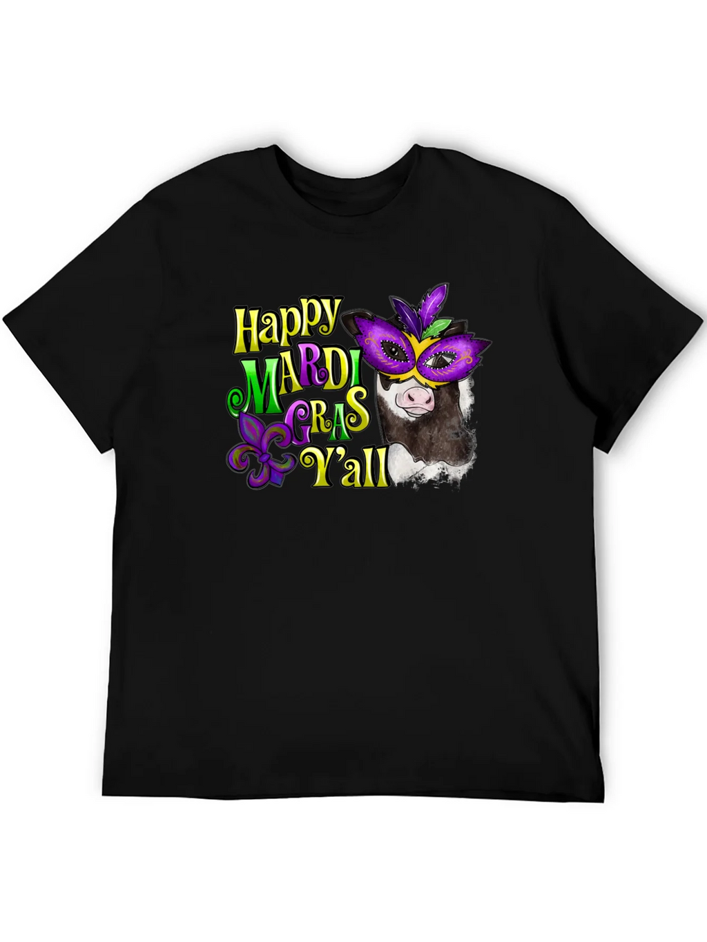 Happy Mardi Gras Yall Cow T-Shirt