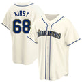 S.Mariners #68 George Kirby Player Cream Home Replica Baseball Jerseys