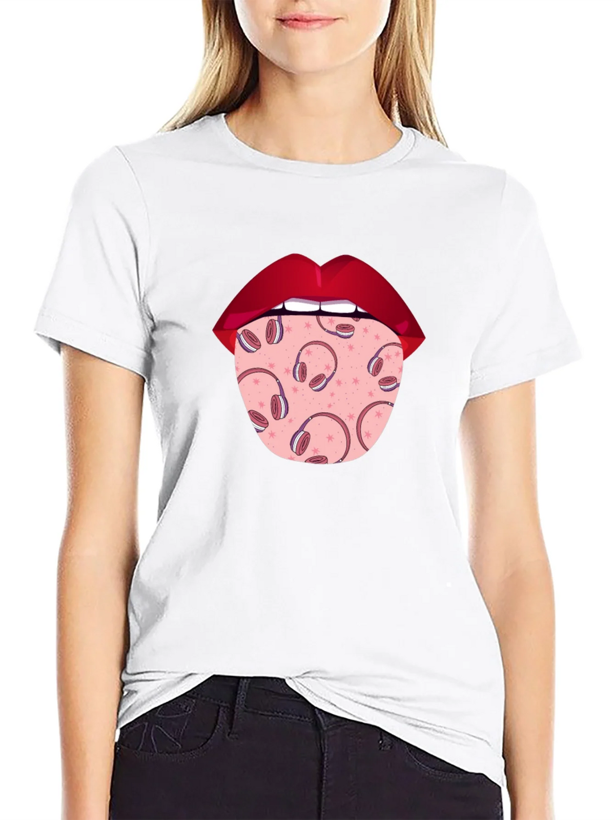 Statement Tongue T-Shirt - Music Lover
