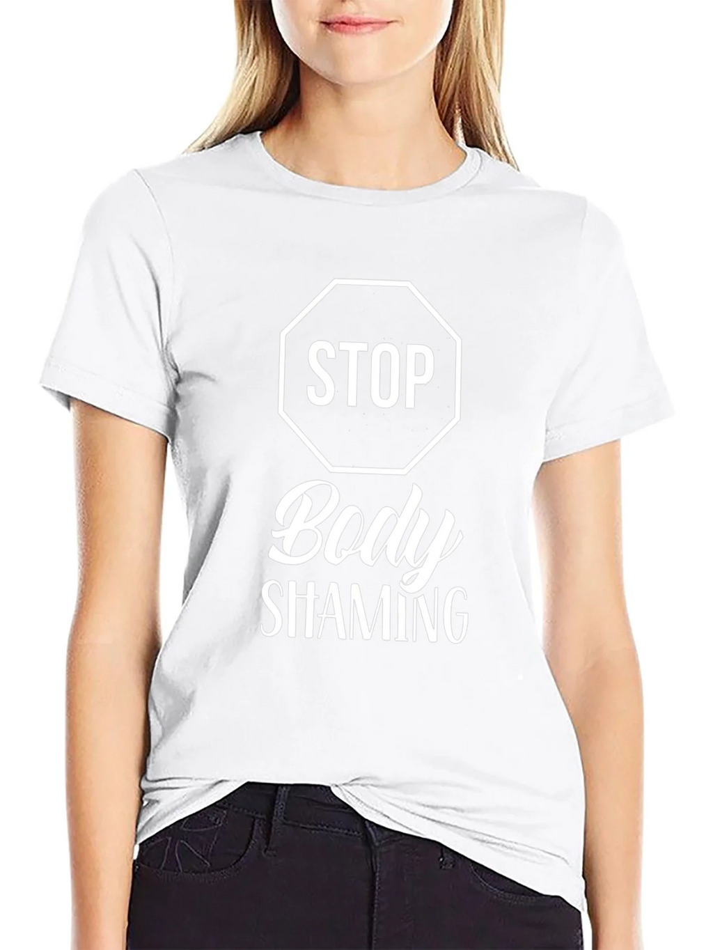Stop Body Shaming Graphic T-Shirt - Black