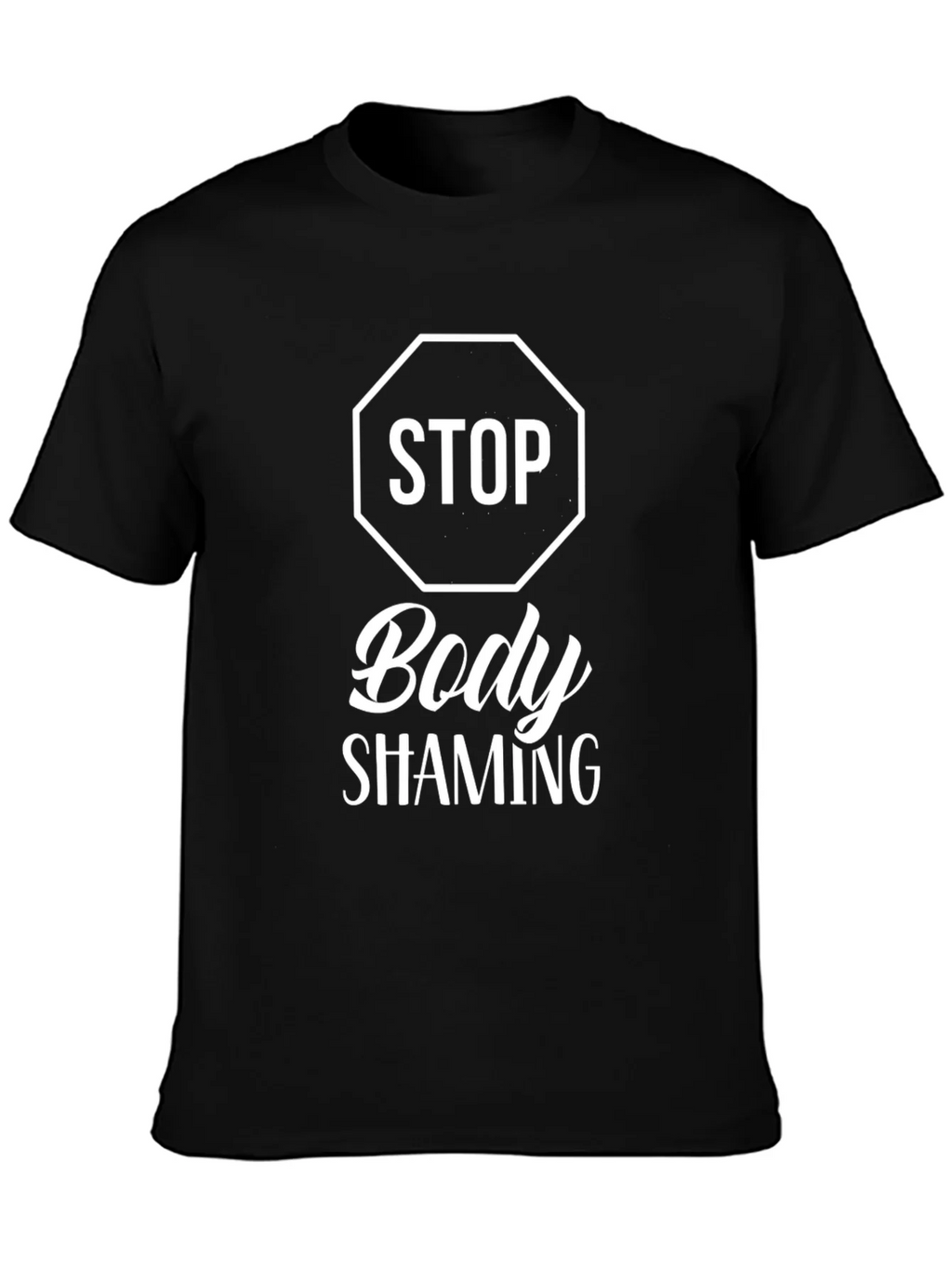Stop Body Shaming Graphic T-Shirt - Black