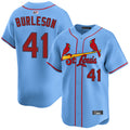 St.Louis Cardinals #41 Alec Burleson Player Light Blue Limited Baseball Jerseys